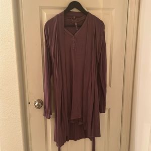 Skims purple sleep dress & robe set